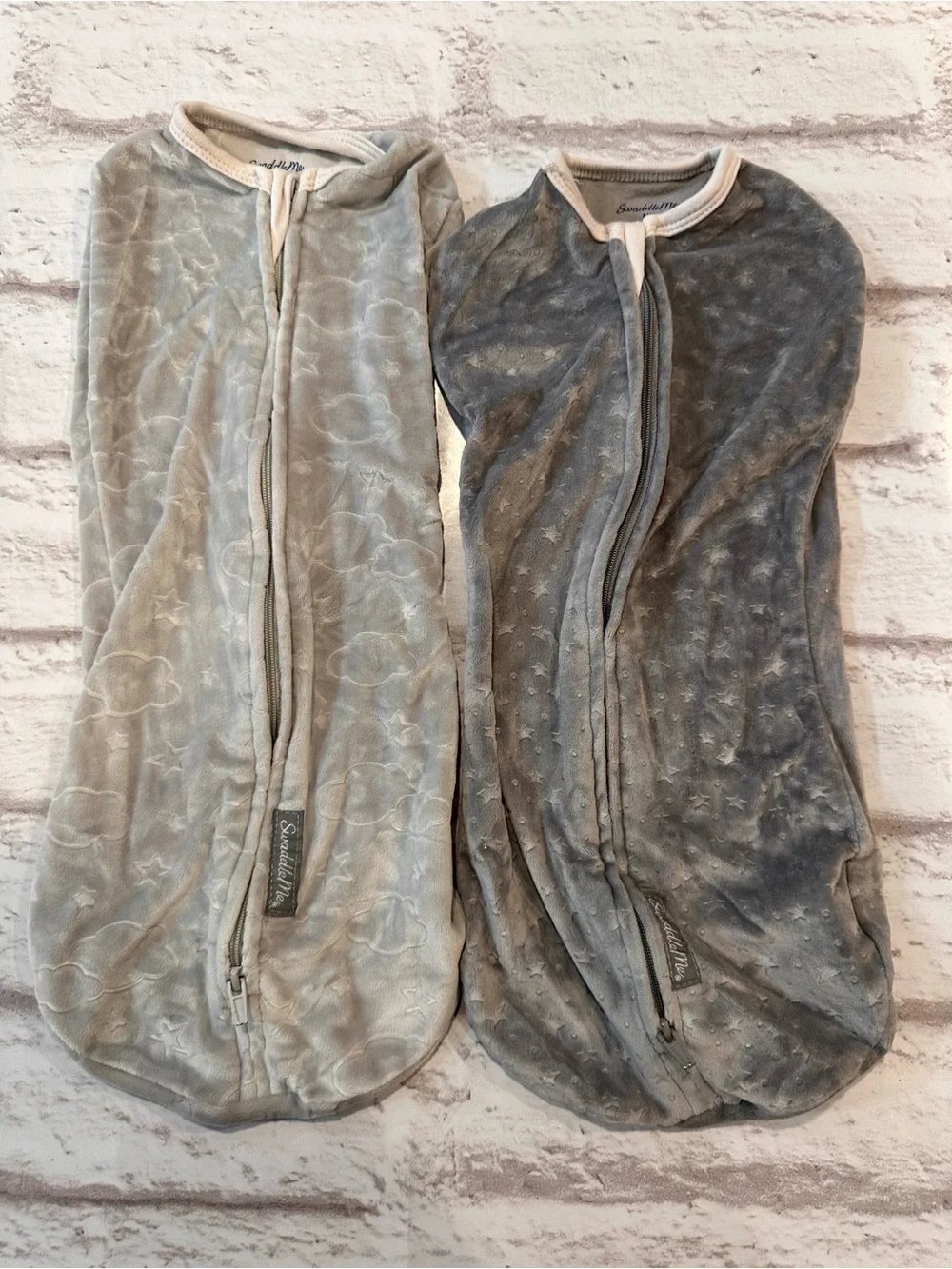SwaddleMe Twin Pack Zip-Up Sleep Sacks in Light Gray & Charcoal Gray